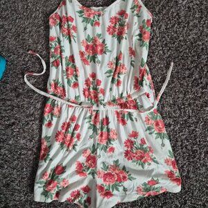 Womens Floral Summer Shorts Romper (L)